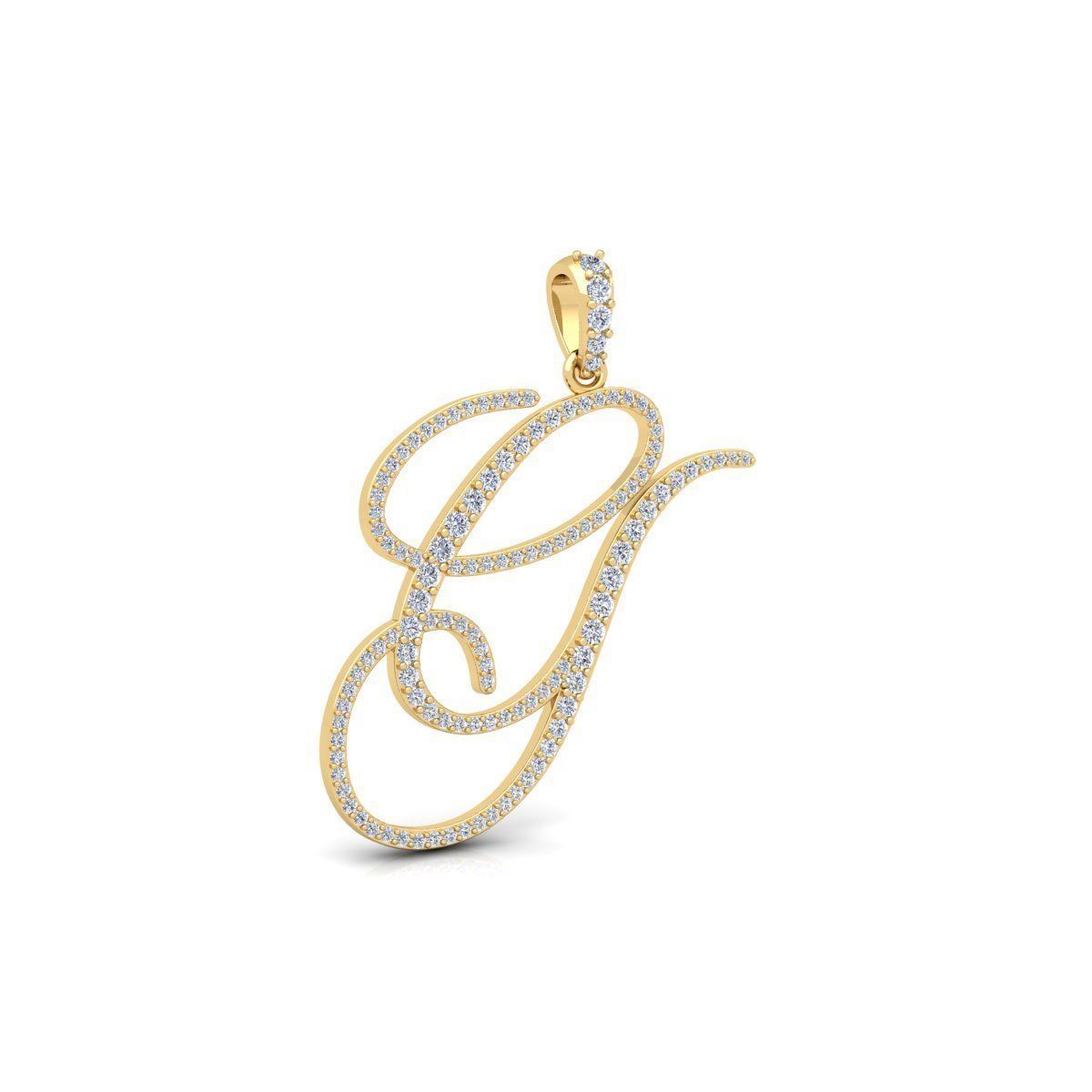 G Font Latter Pendent 3d Model and Render 3D print model 3D print model_3