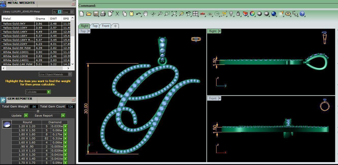 G Font Latter Pendent 3d Model and Render 3D print model 3D print model_9