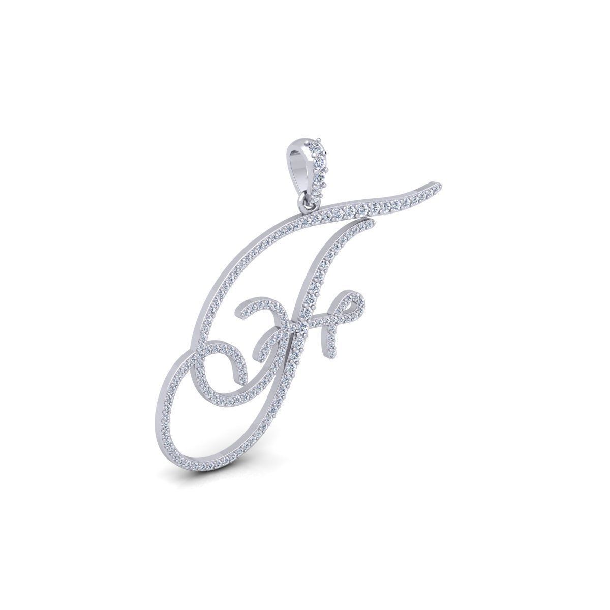 F Font Latter Pendent 3d Model and Render 3D print model 3D print model_5