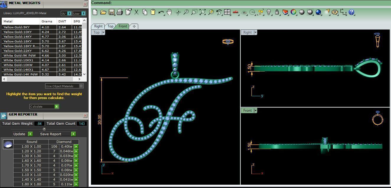 F Font Latter Pendent 3d Model and Render 3D print model 3D print model_9