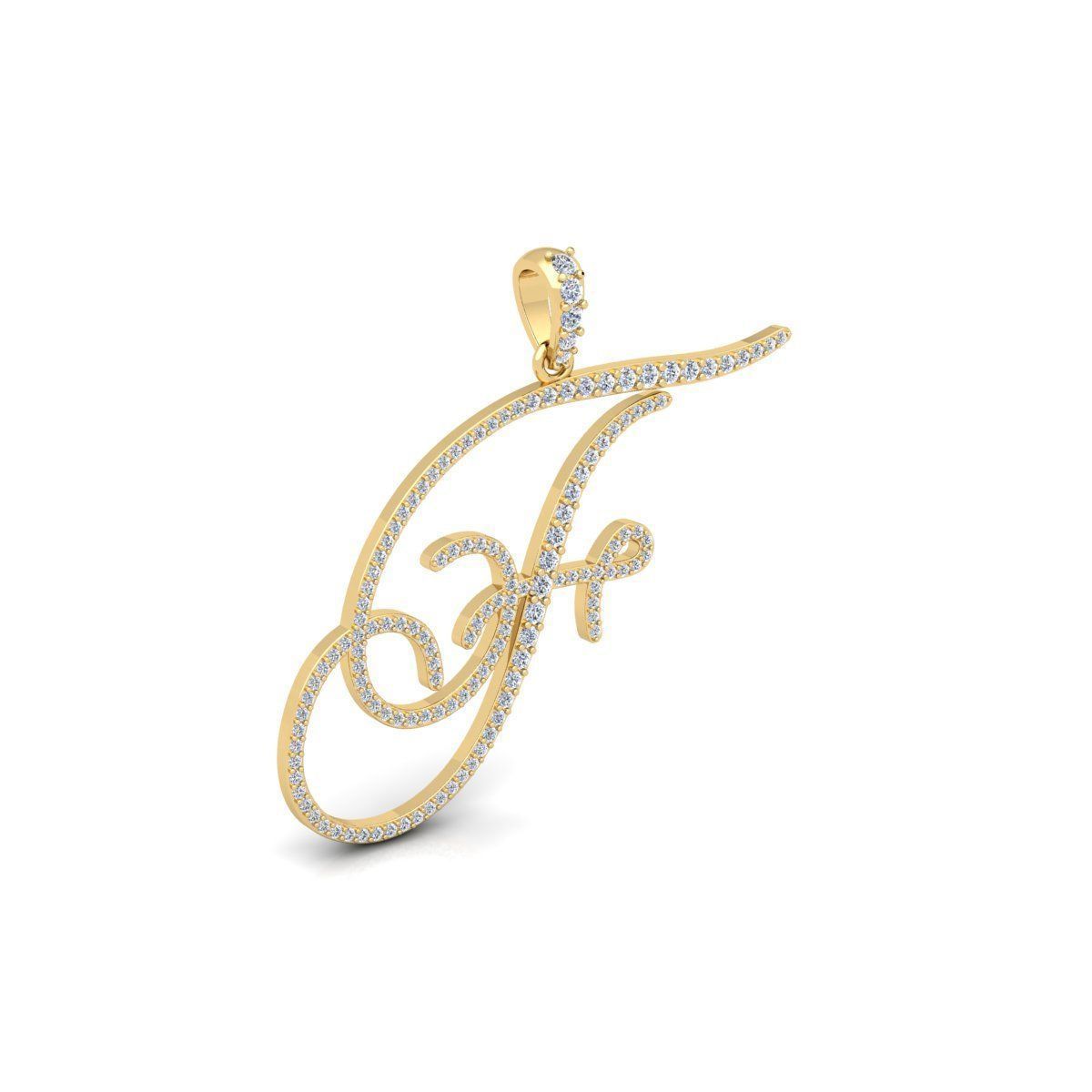 F Font Latter Pendent 3d Model and Render 3D print model 3D print model_3
