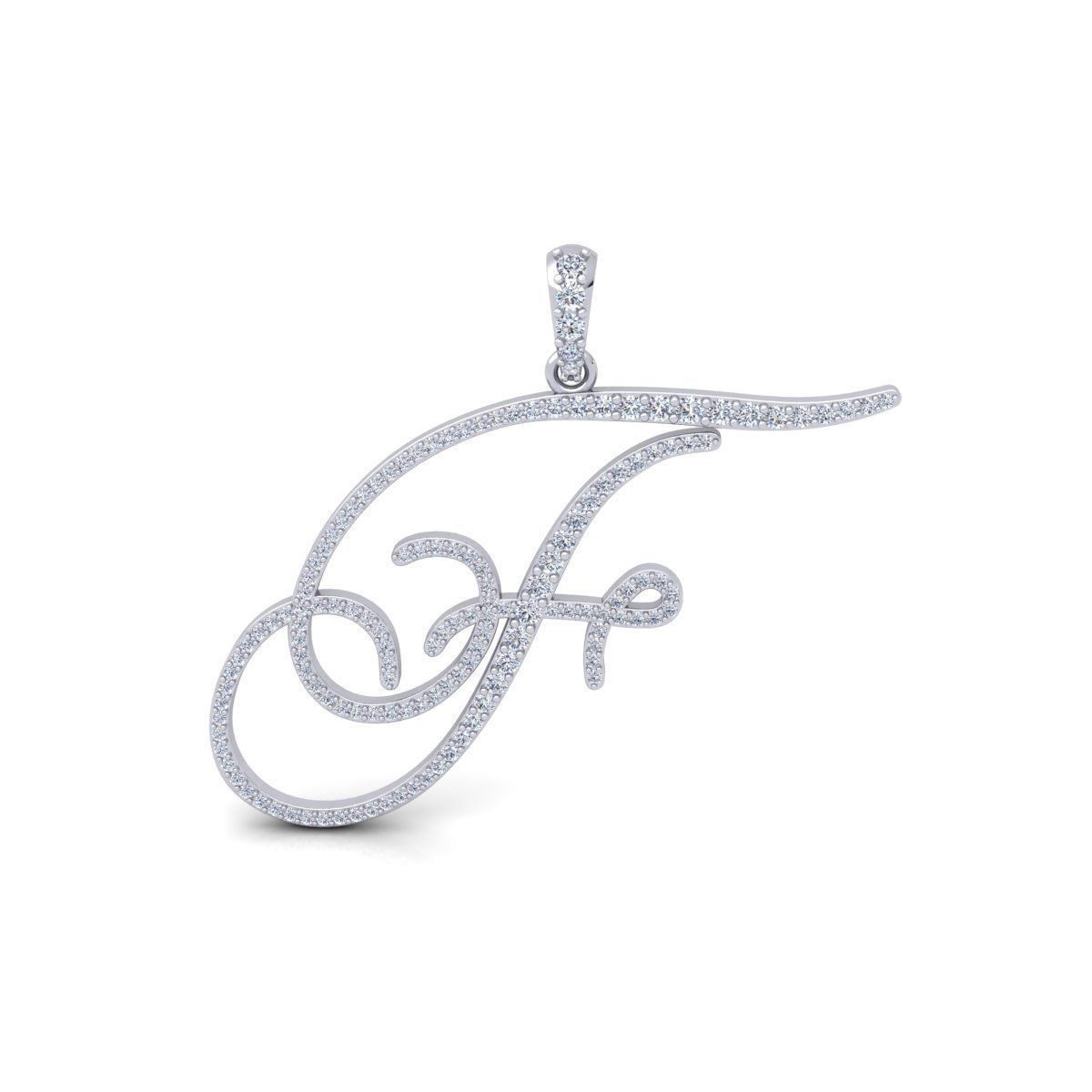 F Font Latter Pendent 3d Model and Render 3D print model 3D print model_2