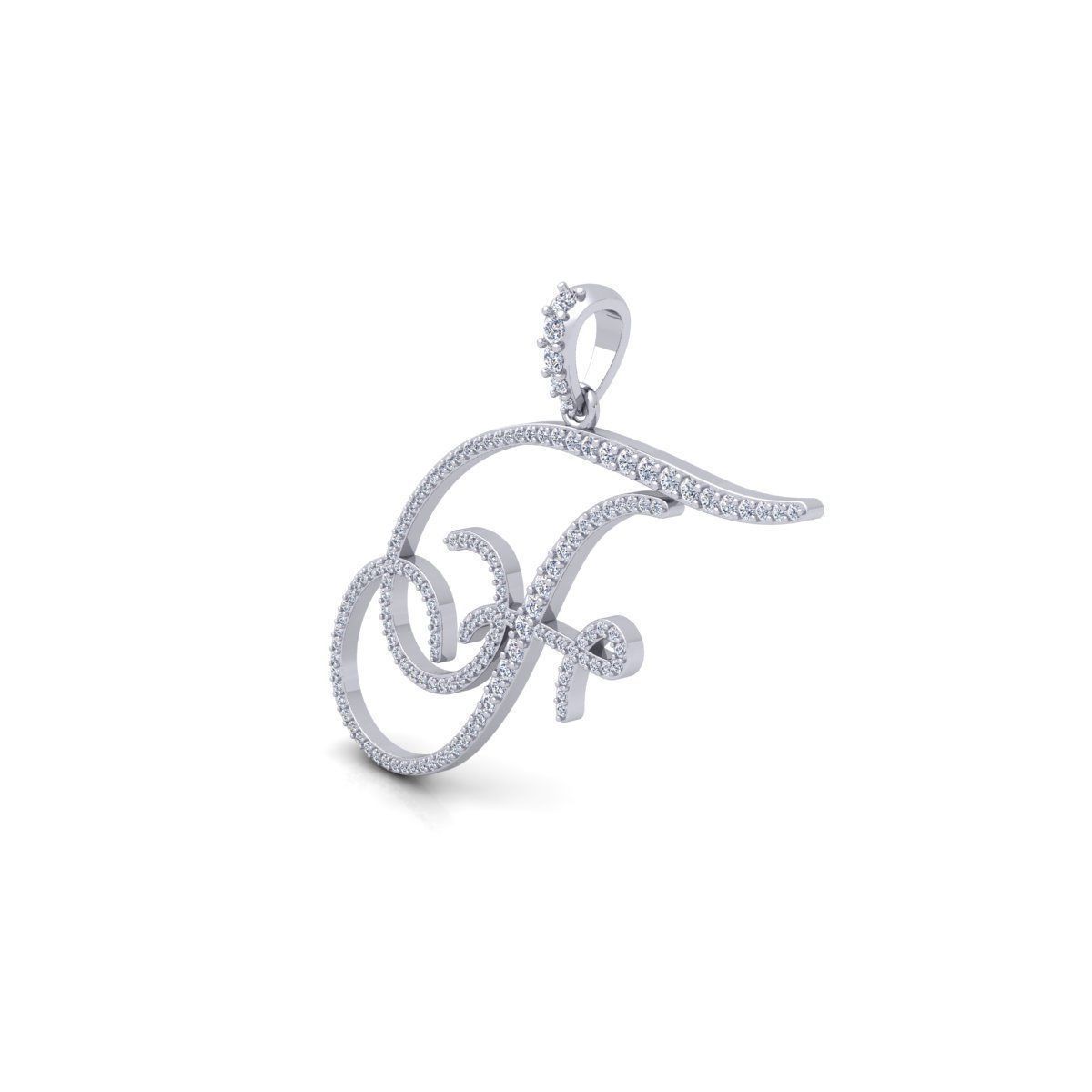 F Font Latter Pendent 3d Model and Render 3D print model 3D print model_8