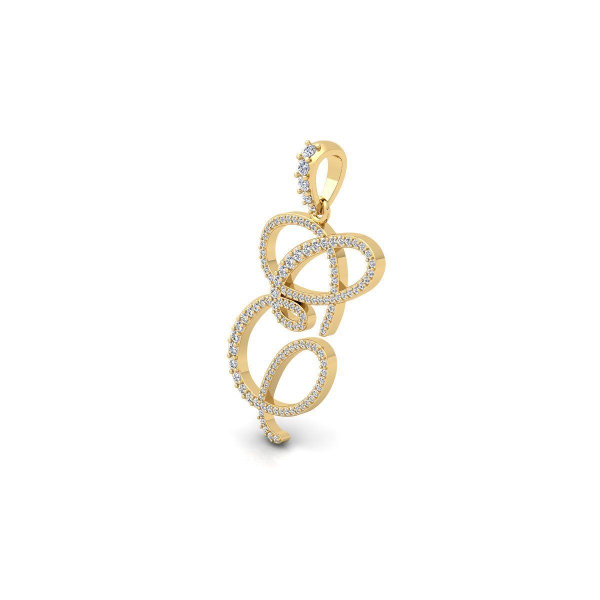 E Font Latter Pendent 3d Model and Render 3D print model 3D print model_6