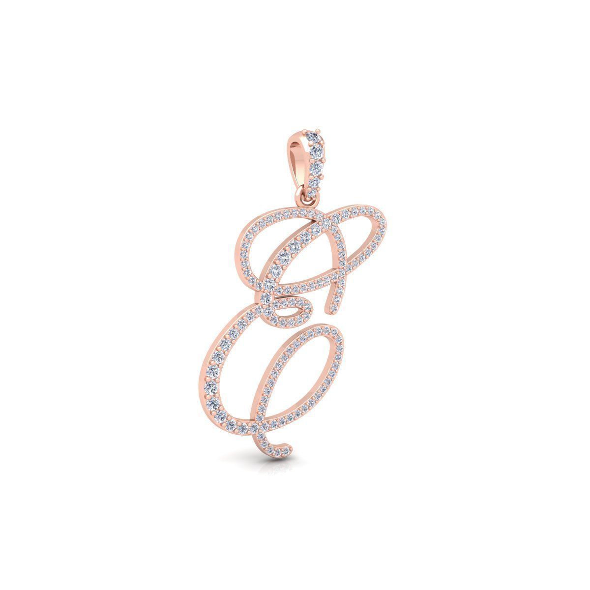 E Font Latter Pendent 3d Model and Render 3D print model 3D print model_4