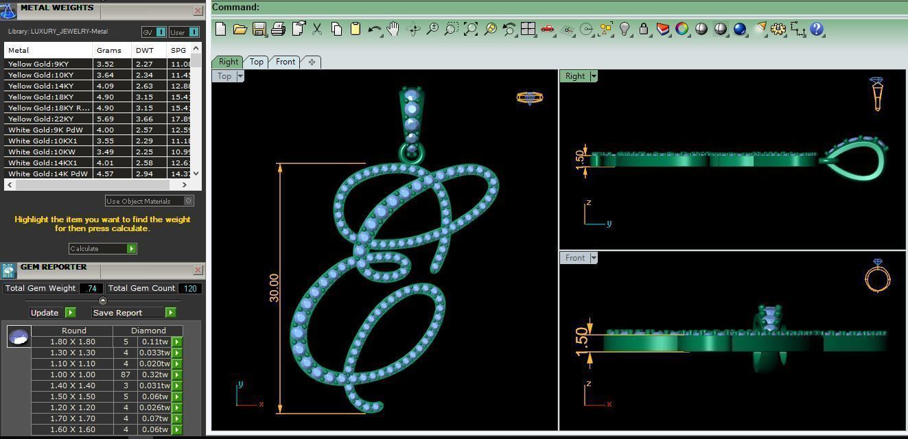 E Font Latter Pendent 3d Model and Render 3D print model 3D print model_9