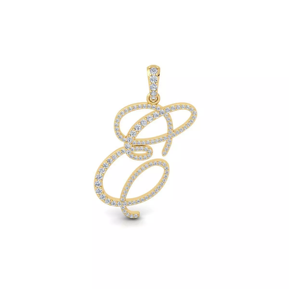 E Font Latter Pendent 3d Model and Render 3D print model 3D print model_0