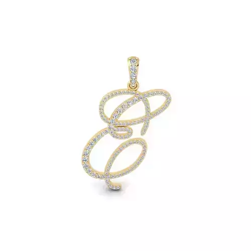 E Font Latter Pendent 3d Model and Render 3D print model 3D print model