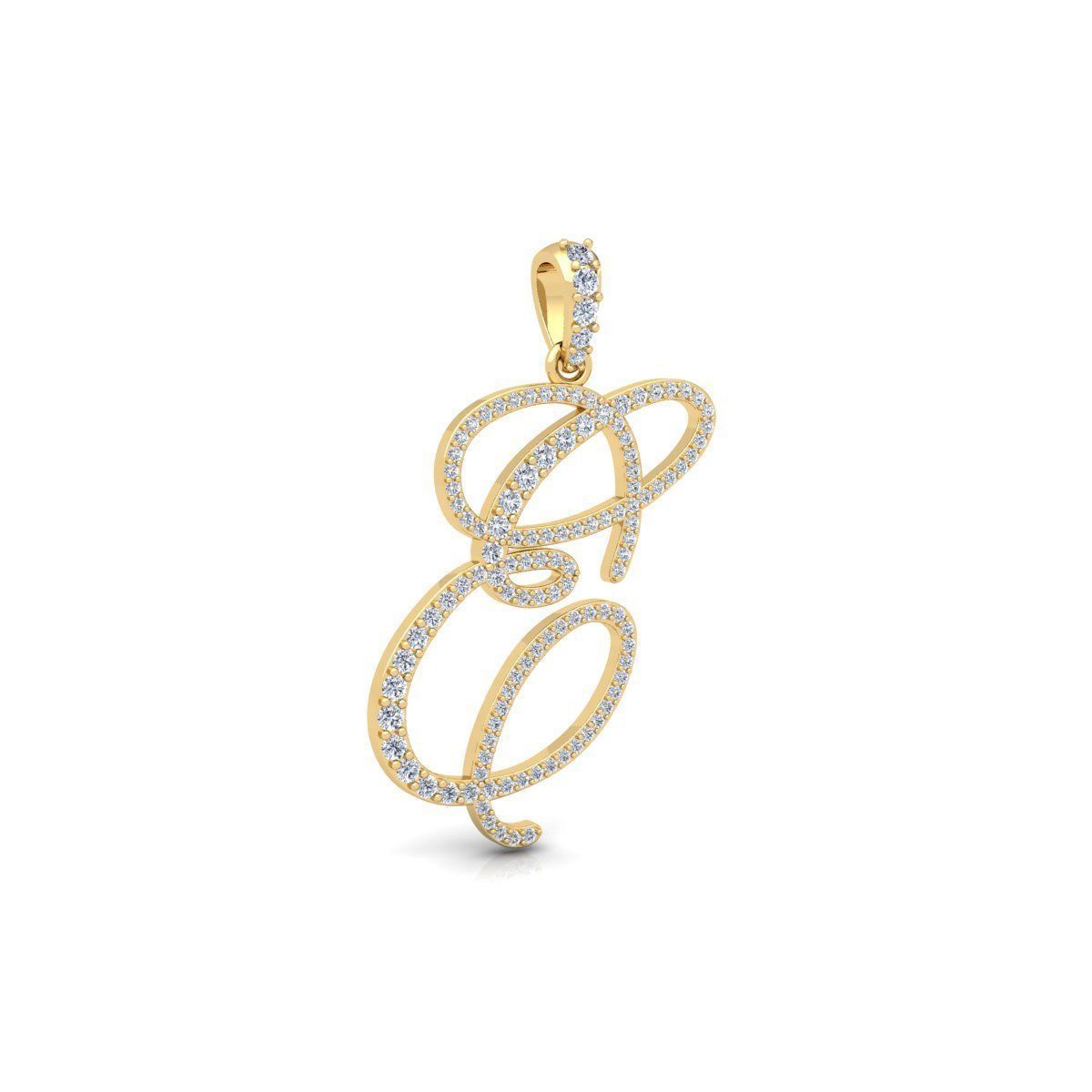 E Font Latter Pendent 3d Model and Render 3D print model 3D print model_3