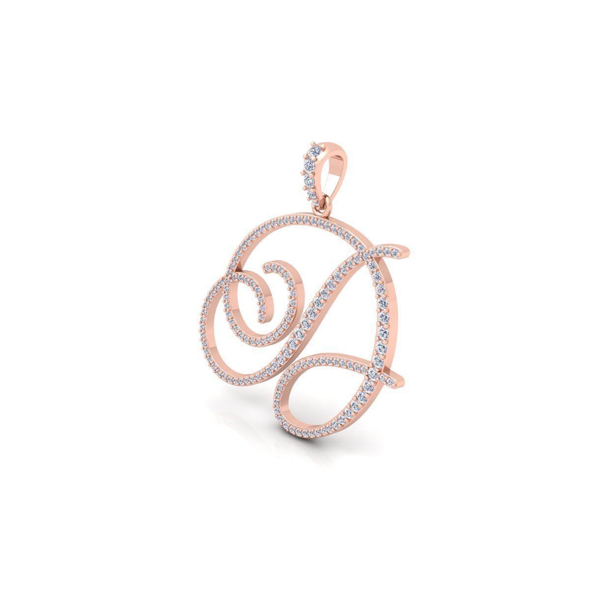 D Font Latter Pendent 3d Model and Render 3D print model 3D print model_7