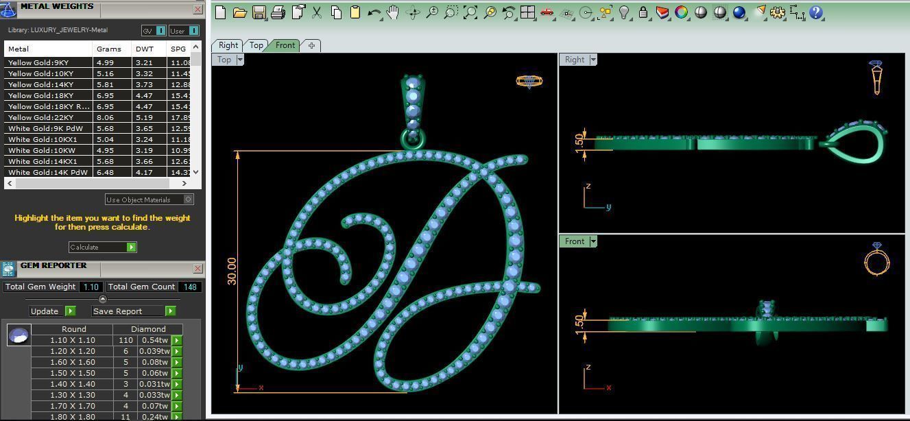 D Font Latter Pendent 3d Model and Render 3D print model 3D print model_9