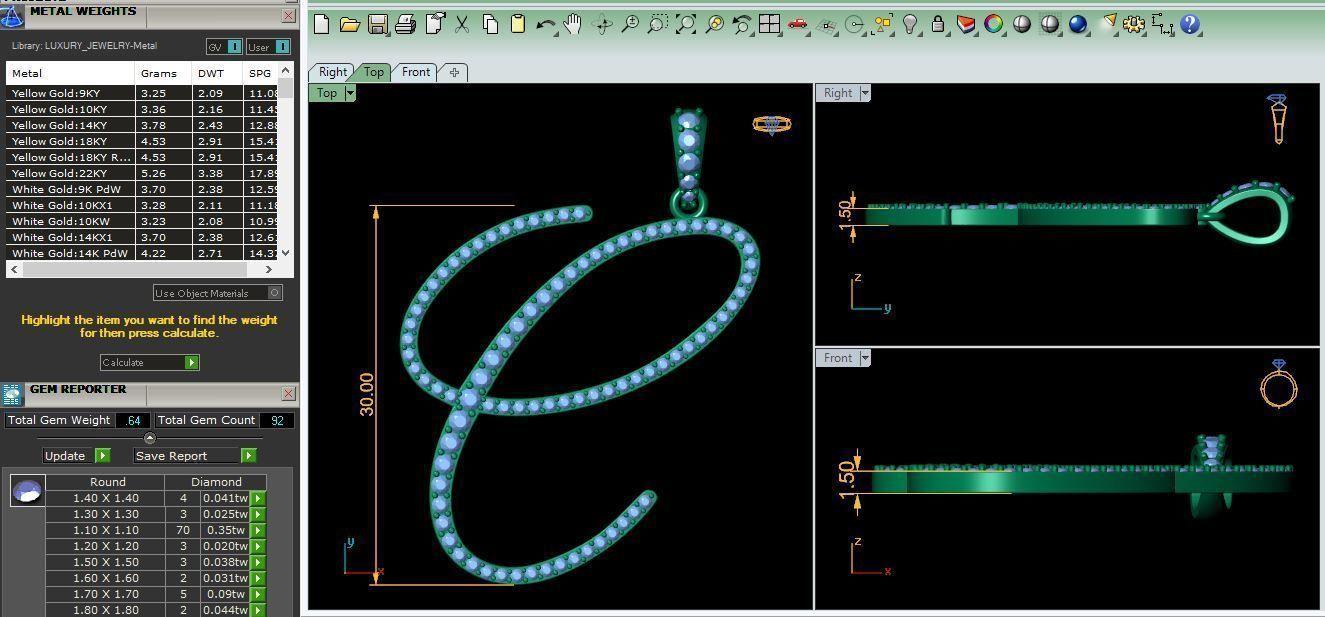 C Font Latter Pendent 3d Model and Render 3D print model 3D print model_9