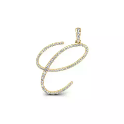 C Font Latter Pendent 3d Model and Render 3D print model 3D print model