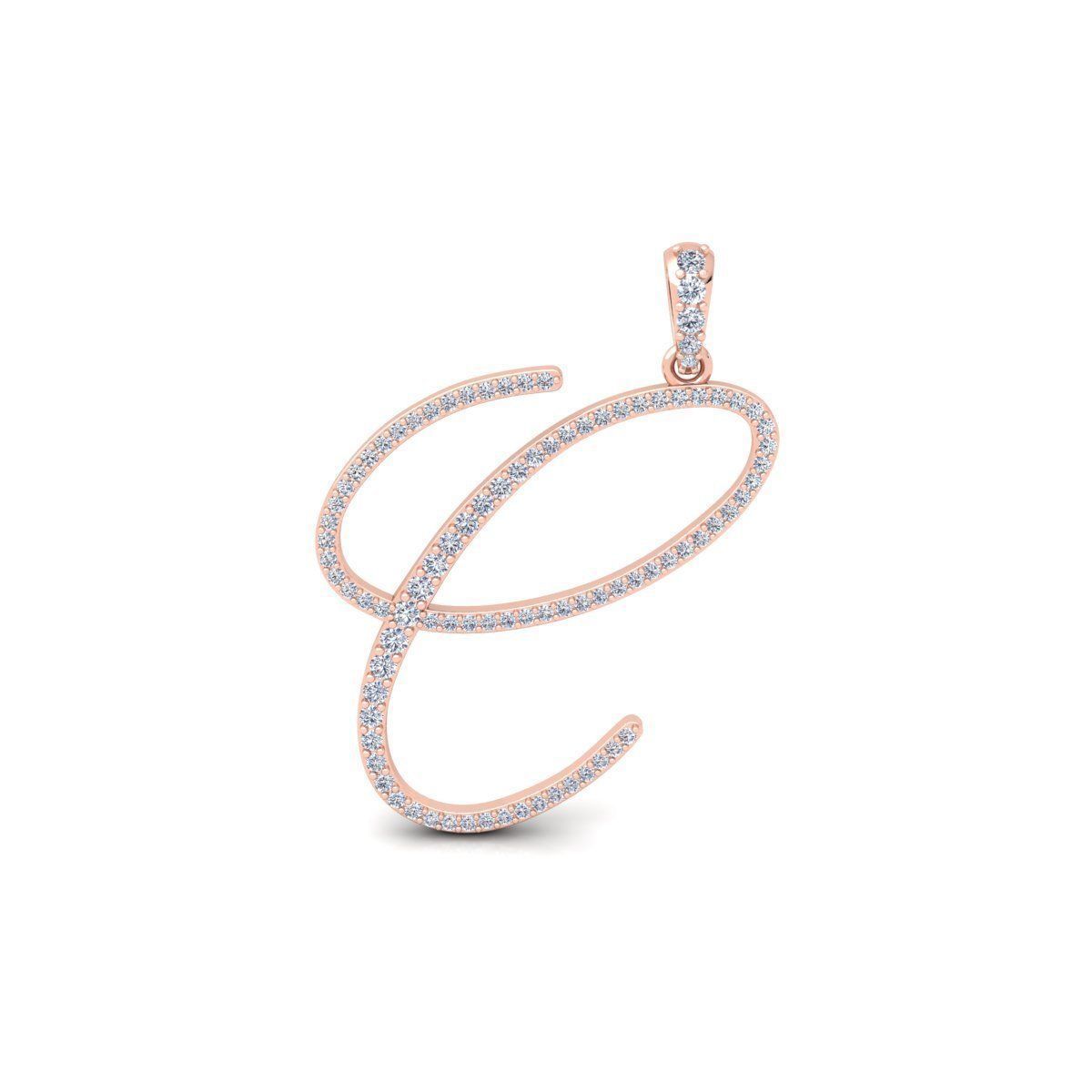 C Font Latter Pendent 3d Model and Render 3D print model 3D print model_1