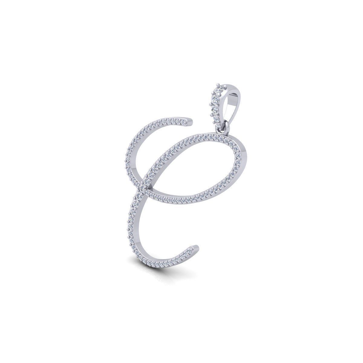 C Font Latter Pendent 3d Model and Render 3D print model 3D print model_8