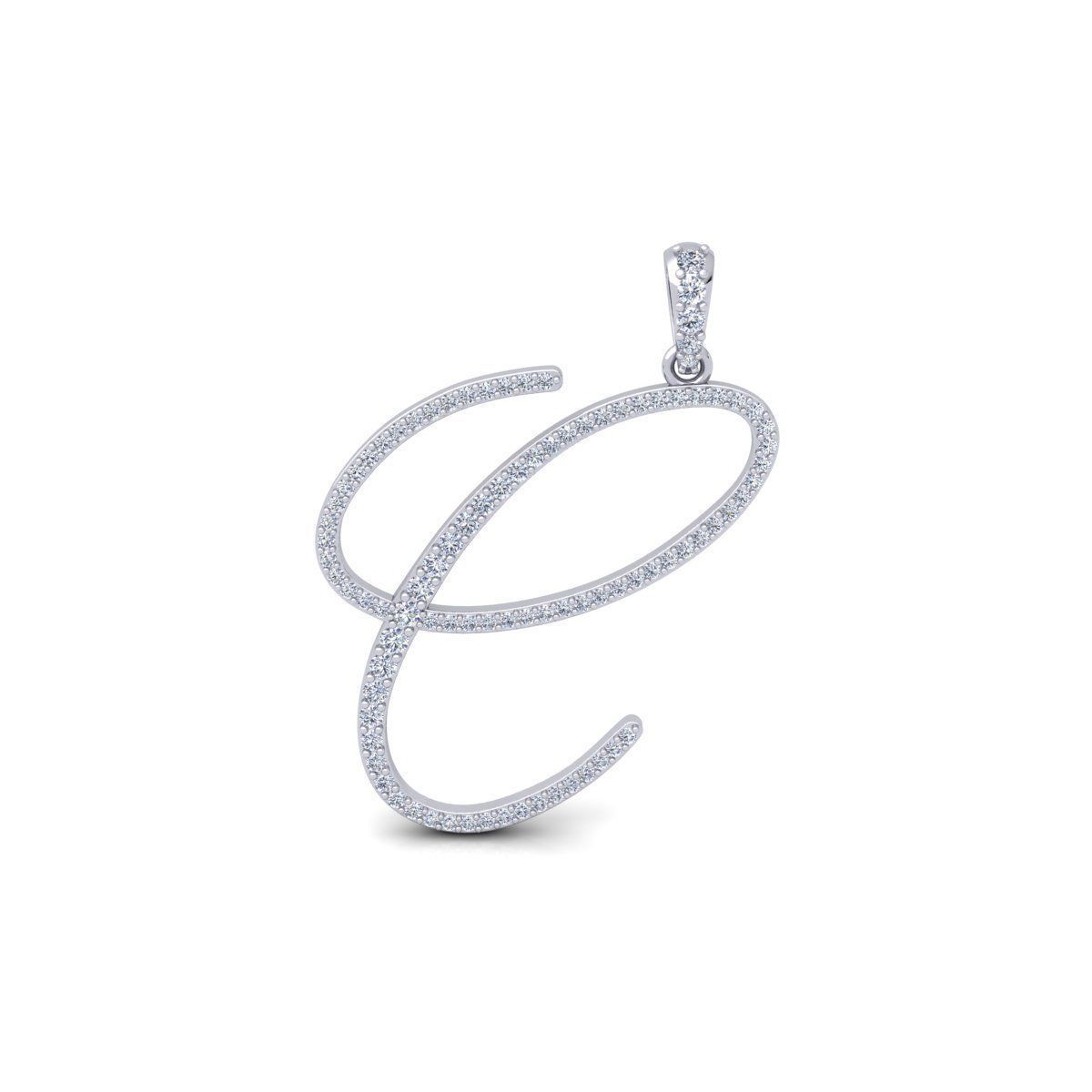 C Font Latter Pendent 3d Model and Render 3D print model 3D print model_2