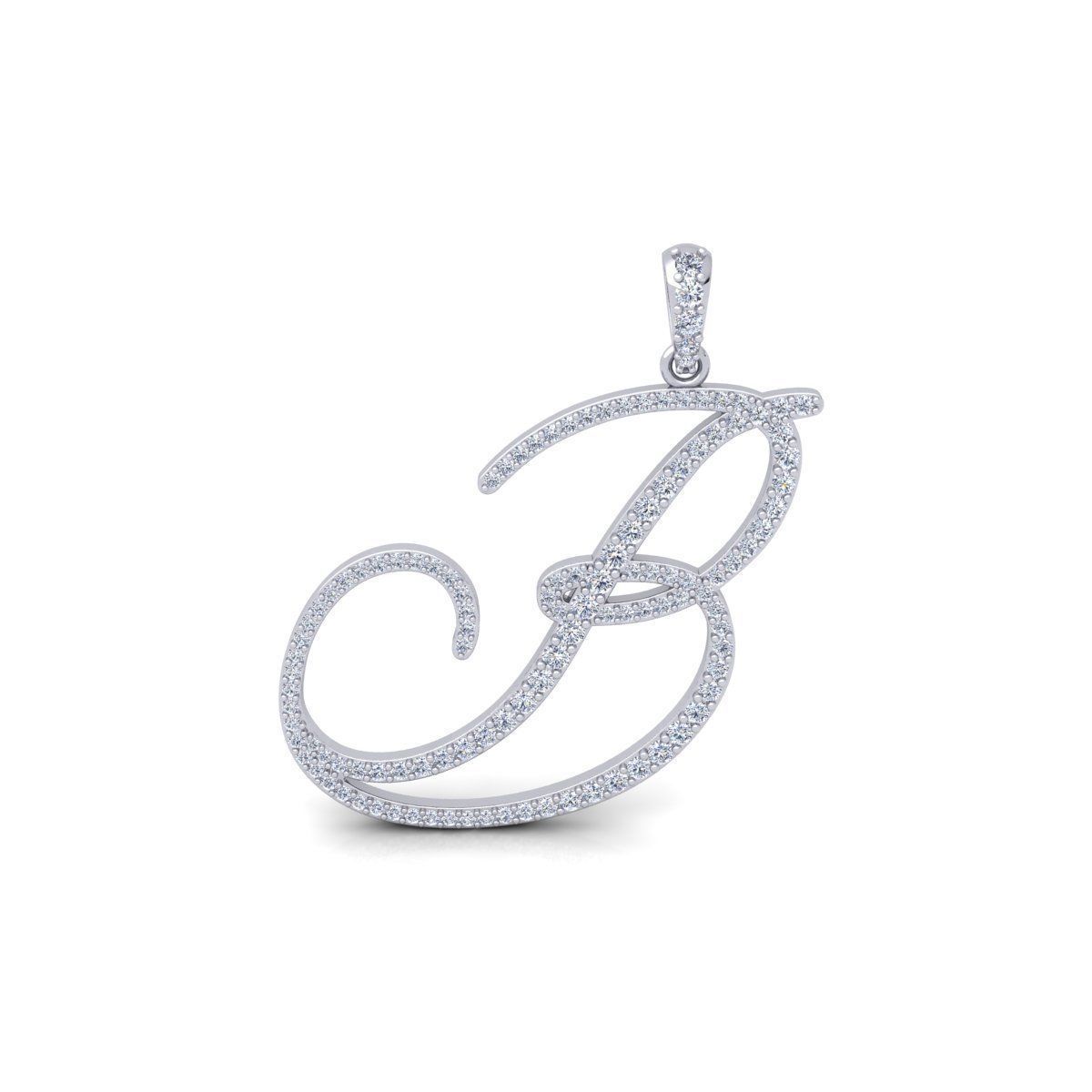 B Font Latter Pendent 3d Model and Render 3D print model 3D print model_2