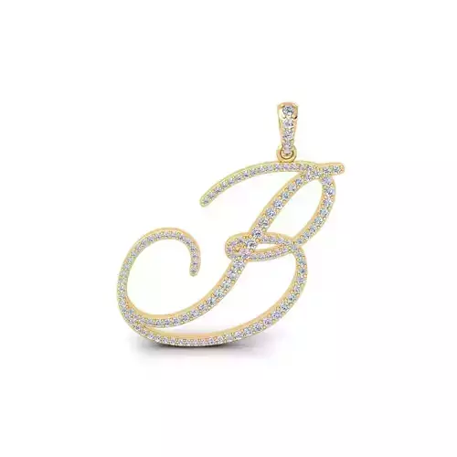 B Font Latter Pendent 3d Model and Render 3D print model 3D print model