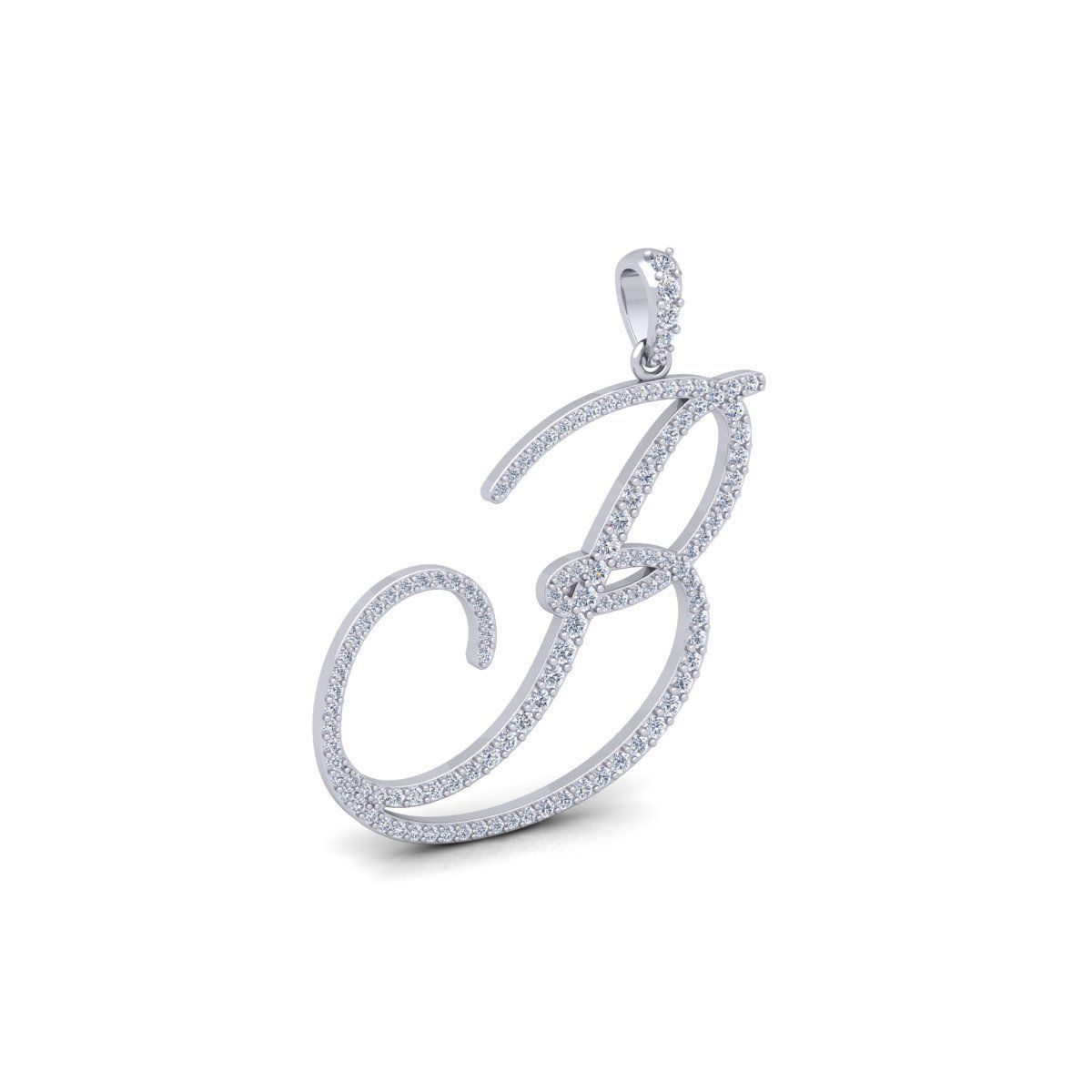 B Font Latter Pendent 3d Model and Render 3D print model 3D print model_5