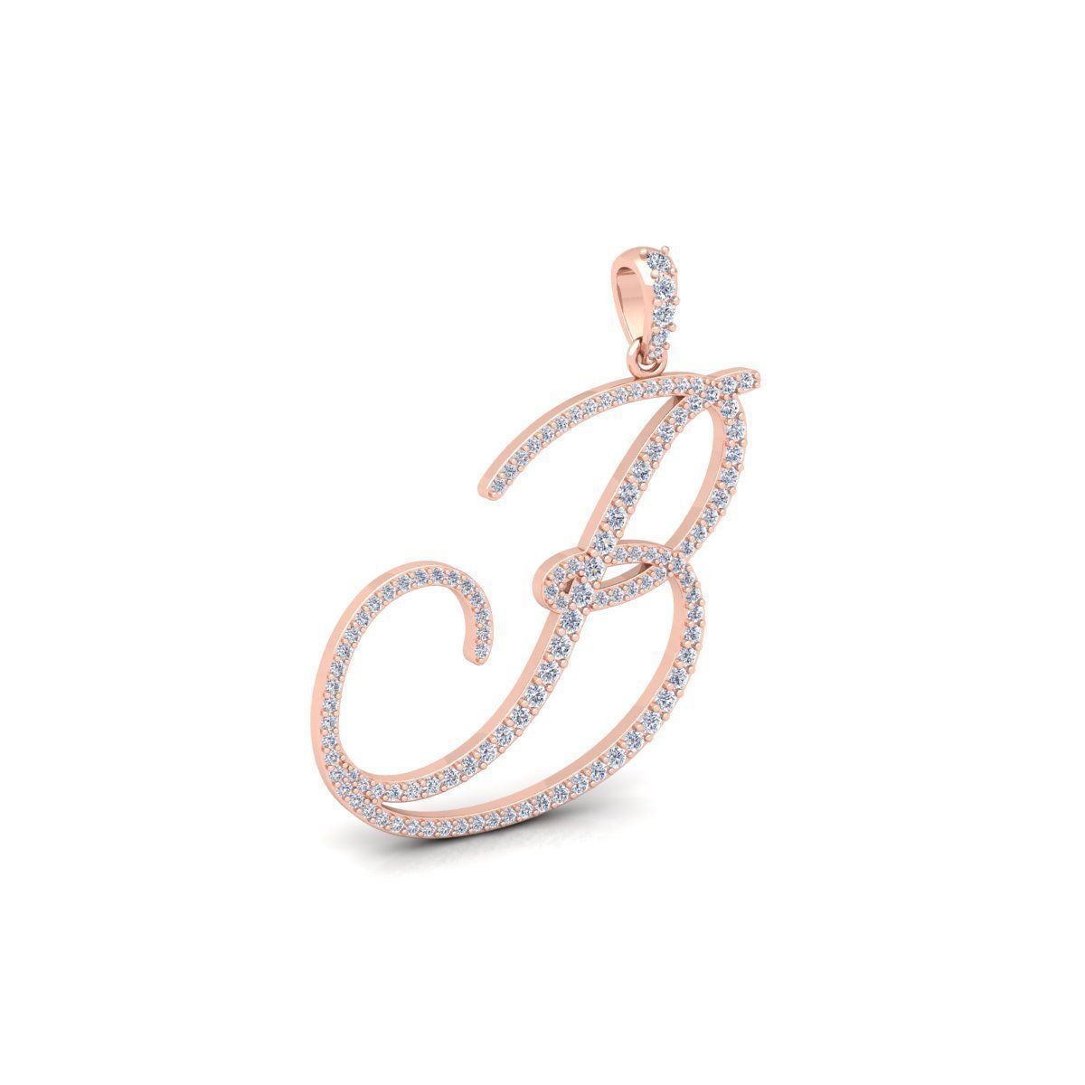 B Font Latter Pendent 3d Model and Render 3D print model 3D print model_4