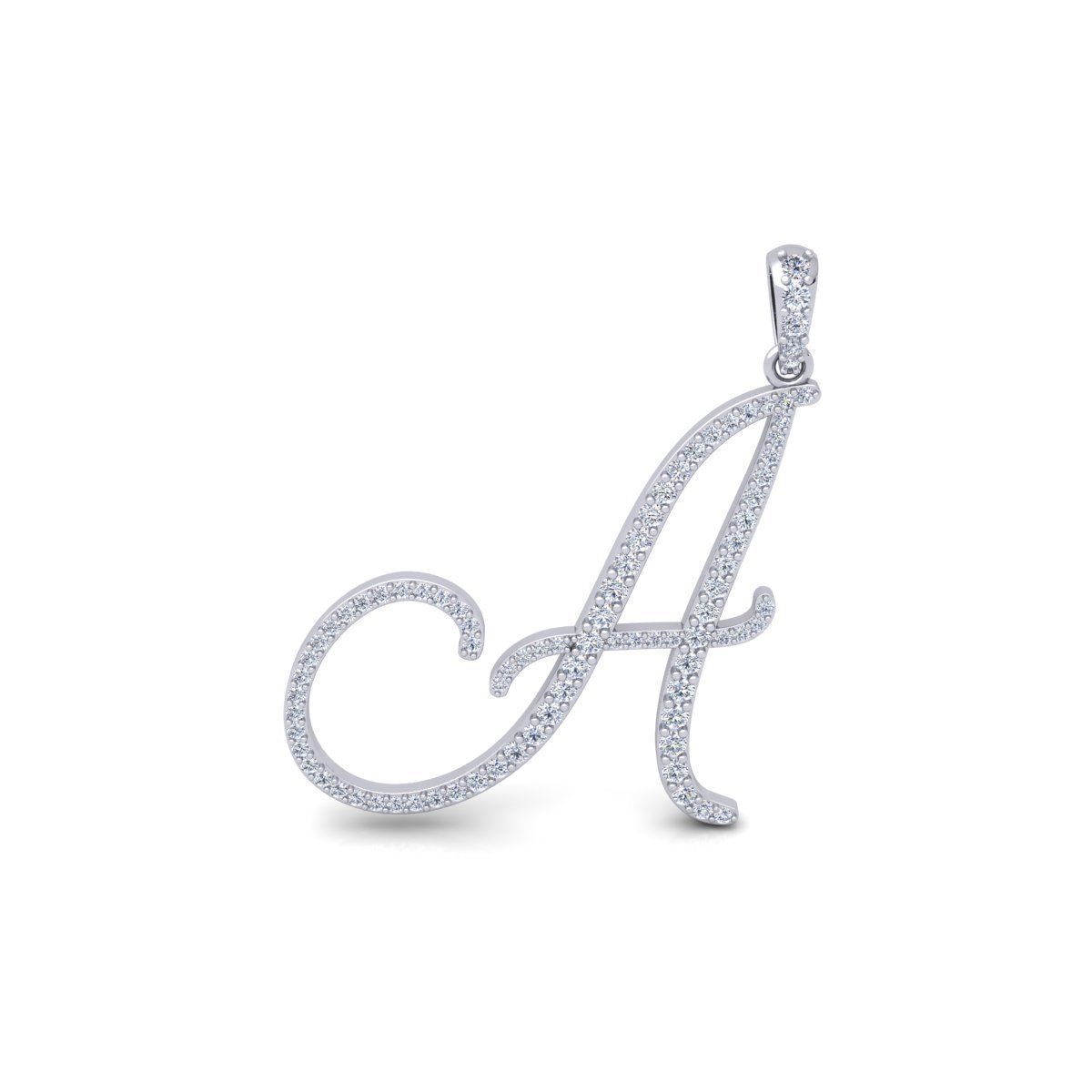 A Font Latter Pendent 3d Model and Render 3D print model 3D print model_2