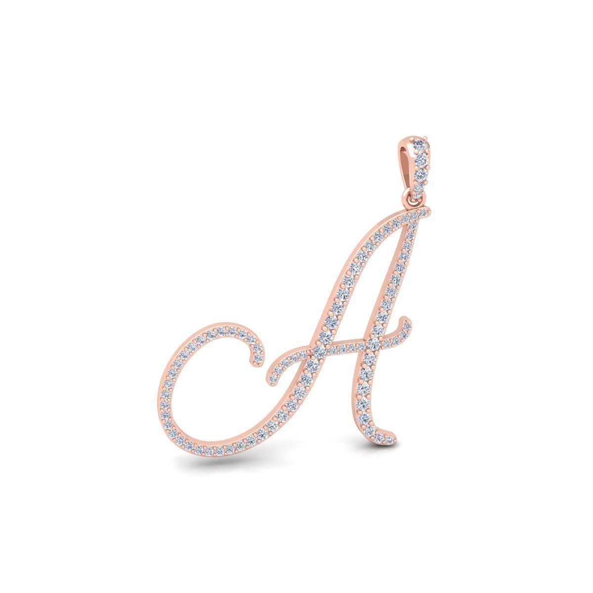 A Font Latter Pendent 3d Model and Render 3D print model 3D print model_4