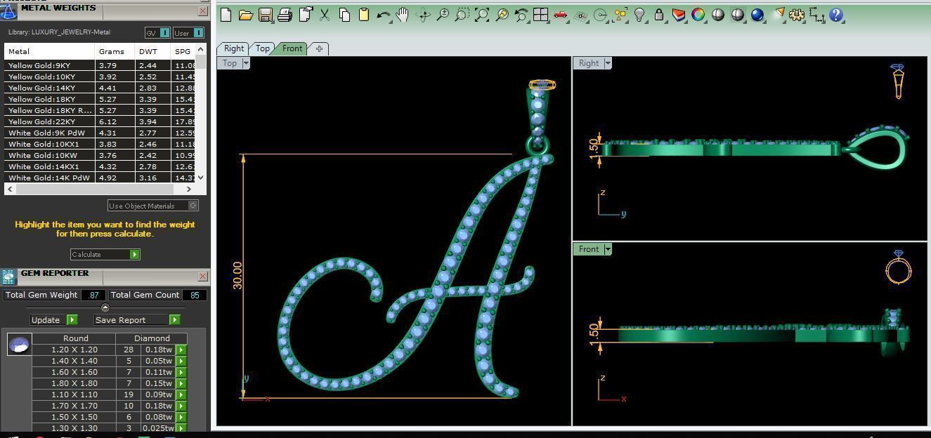 A Font Latter Pendent 3d Model and Render 3D print model 3D print model_9