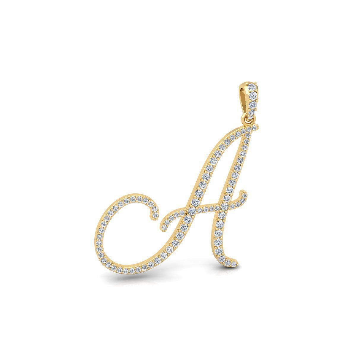 A Font Latter Pendent 3d Model and Render 3D print model 3D print model_3