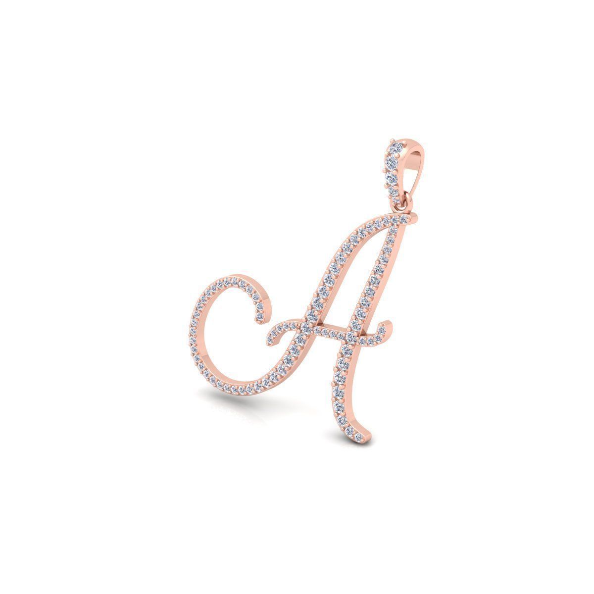 A Font Latter Pendent 3d Model and Render 3D print model 3D print model_7