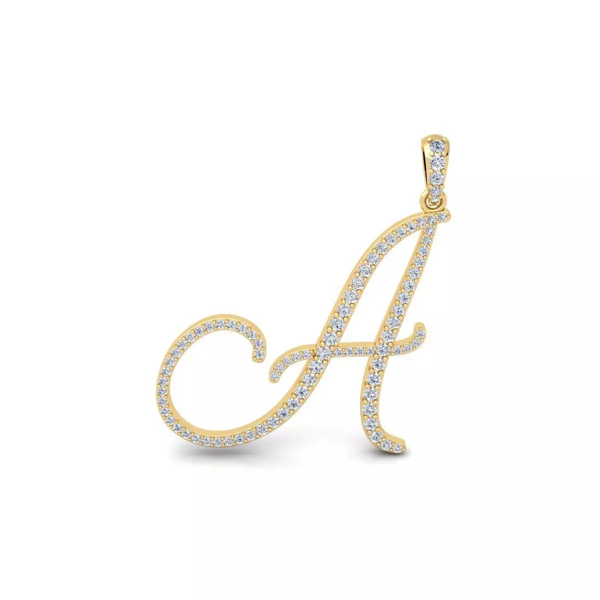 A Font Latter Pendent 3d Model and Render 3D print model 3D print model_0