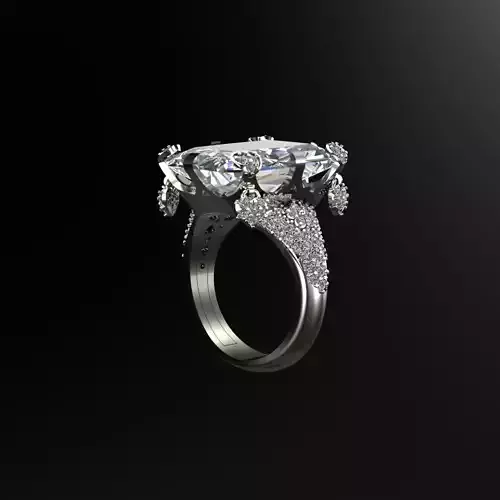 Pasquale Bruni Sissi Ring with rectangular stone 3D print model
