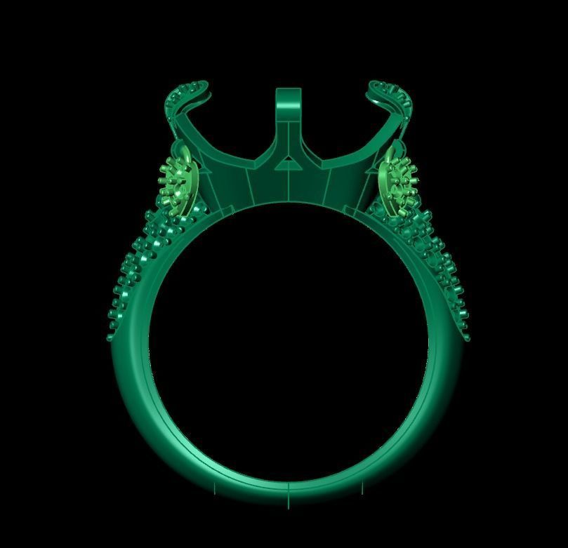 Pasquale Bruni Sissi Ring with rectangular stone 3D print model_6