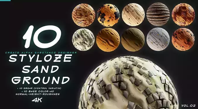 10 MATERIAL STYLIZE SAND AND GROUND VOL 01
