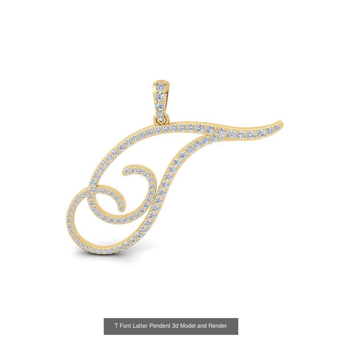 All A To Z Cursi Font Latter 3d Model and Render   3D Model Collection_9