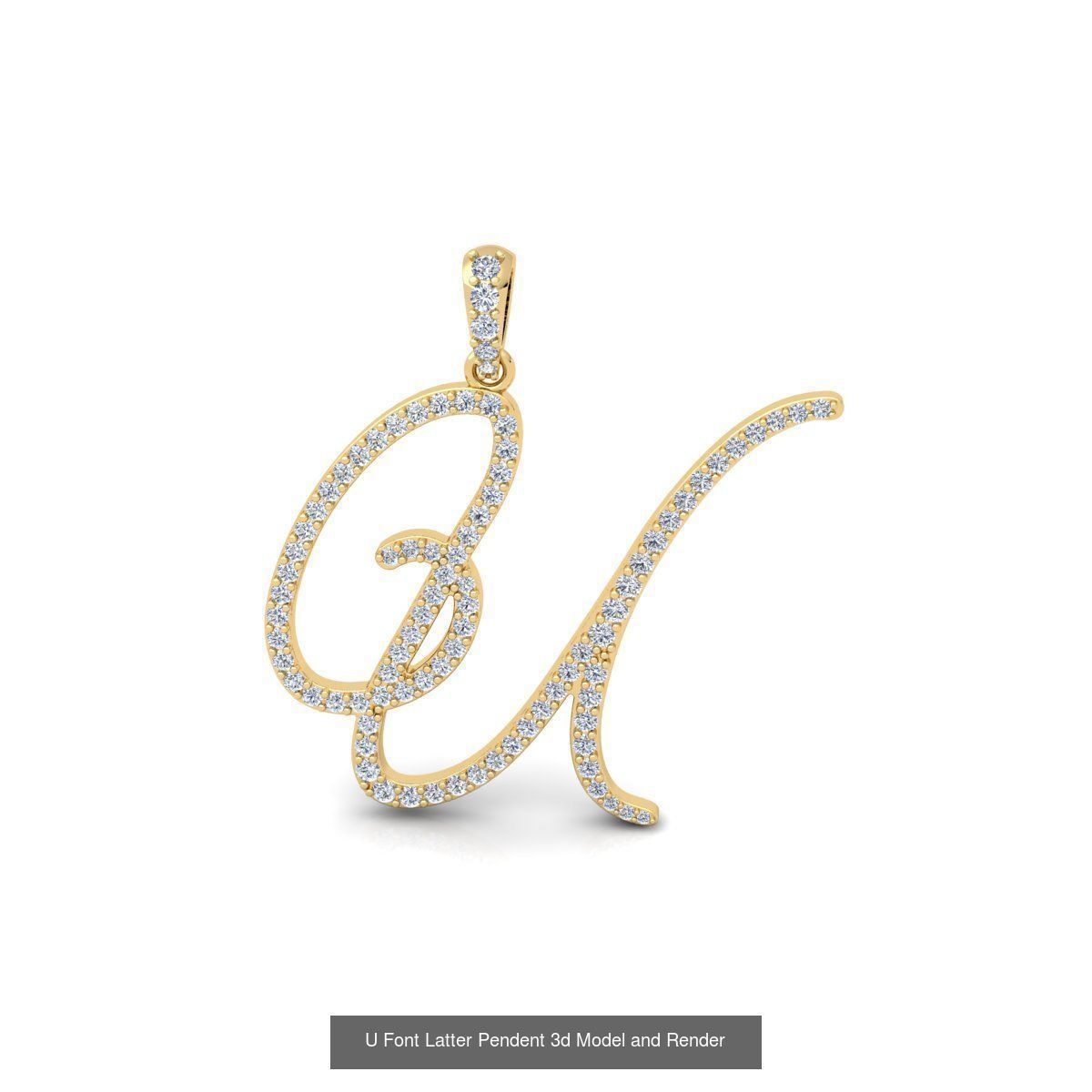 All A To Z Cursi Font Latter 3d Model and Render   3D Model Collection_8