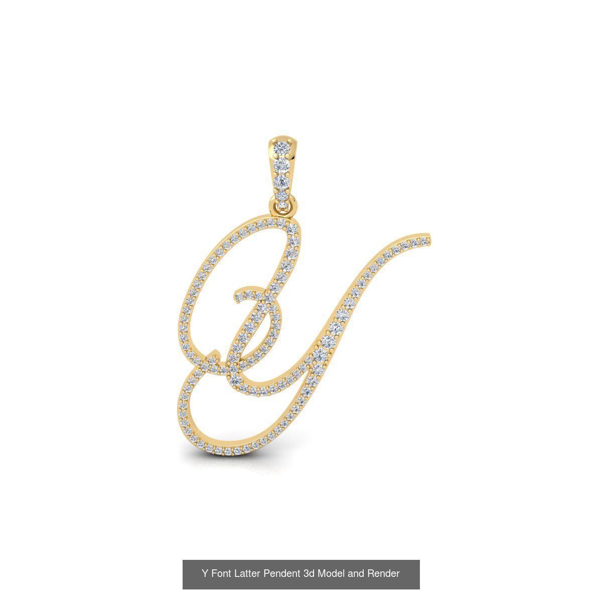 All A To Z Cursi Font Latter 3d Model and Render   3D Model Collection_4