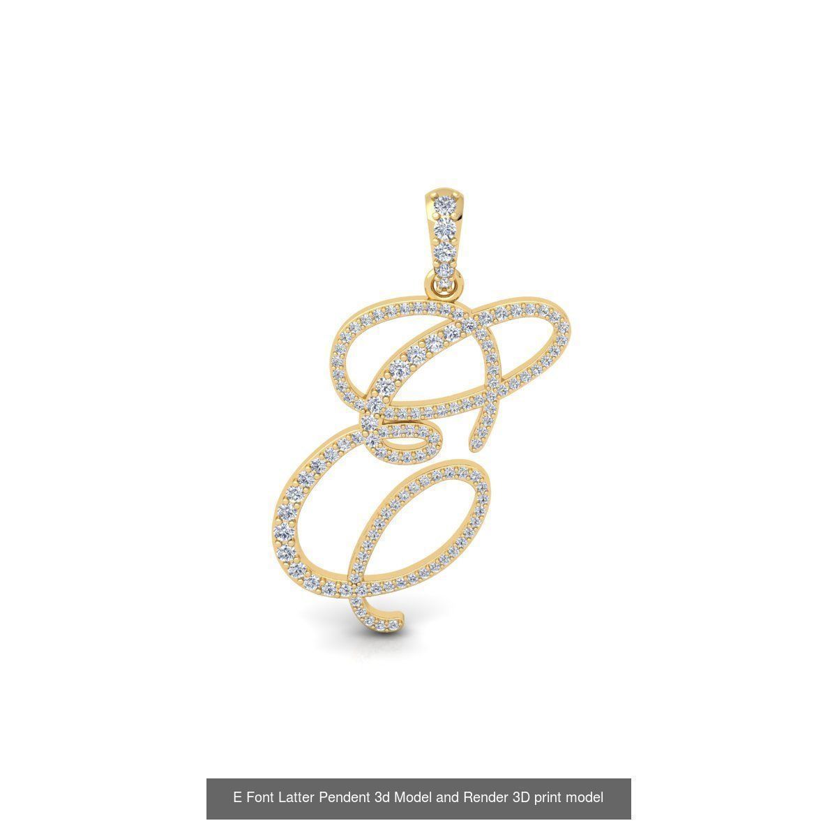 All A To Z Cursi Font Latter 3d Model and Render   3D Model Collection_24