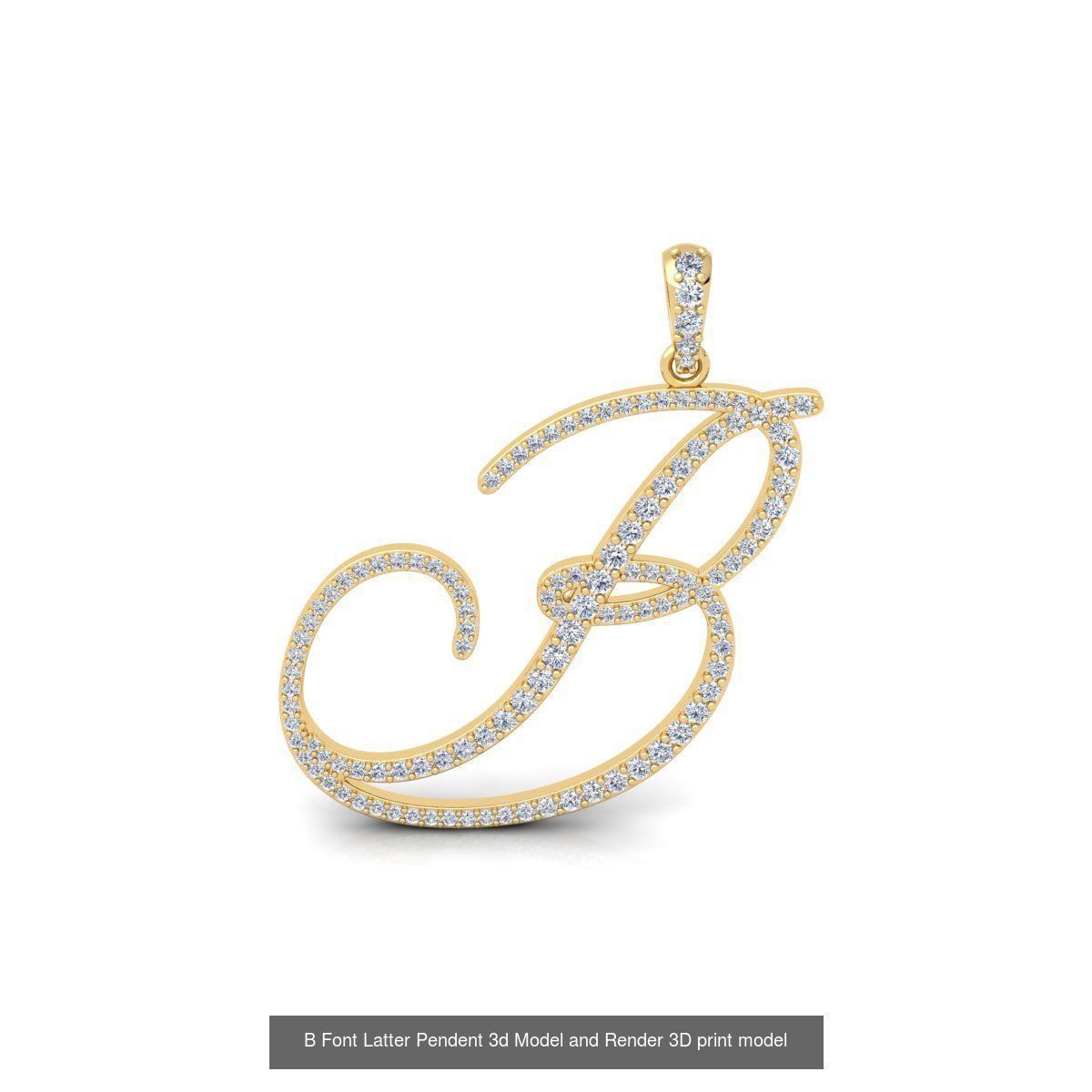 All A To Z Cursi Font Latter 3d Model and Render   3D Model Collection_27