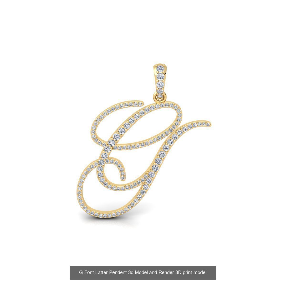 All A To Z Cursi Font Latter 3d Model and Render   3D Model Collection_22