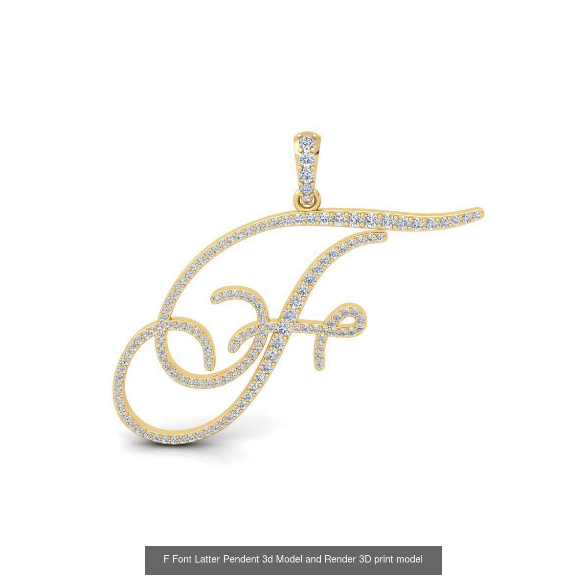 All A To Z Cursi Font Latter 3d Model and Render   3D Model Collection_23