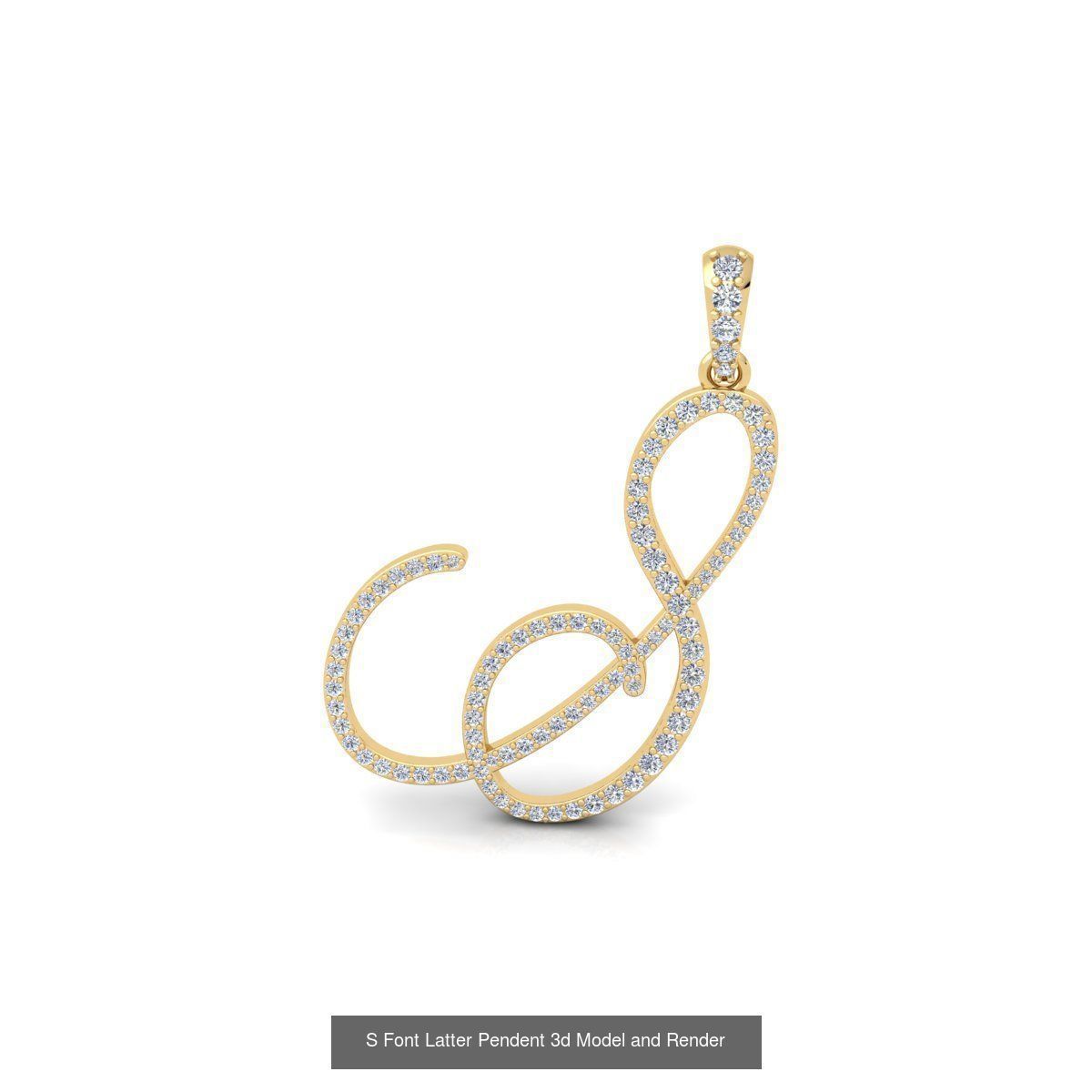 All A To Z Cursi Font Latter 3d Model and Render   3D Model Collection_10