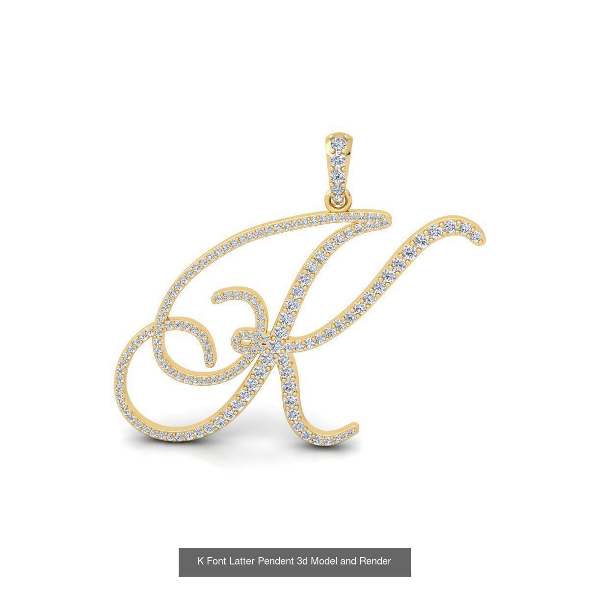 All A To Z Cursi Font Latter 3d Model and Render   3D Model Collection_18