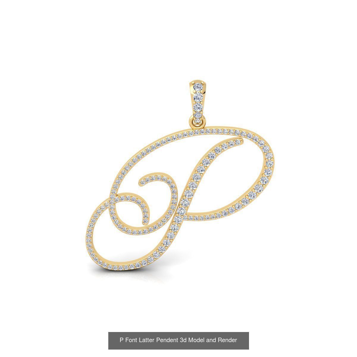 All A To Z Cursi Font Latter 3d Model and Render   3D Model Collection_13