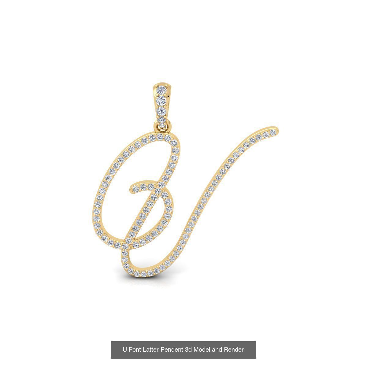 All A To Z Cursi Font Latter 3d Model and Render   3D Model Collection_7