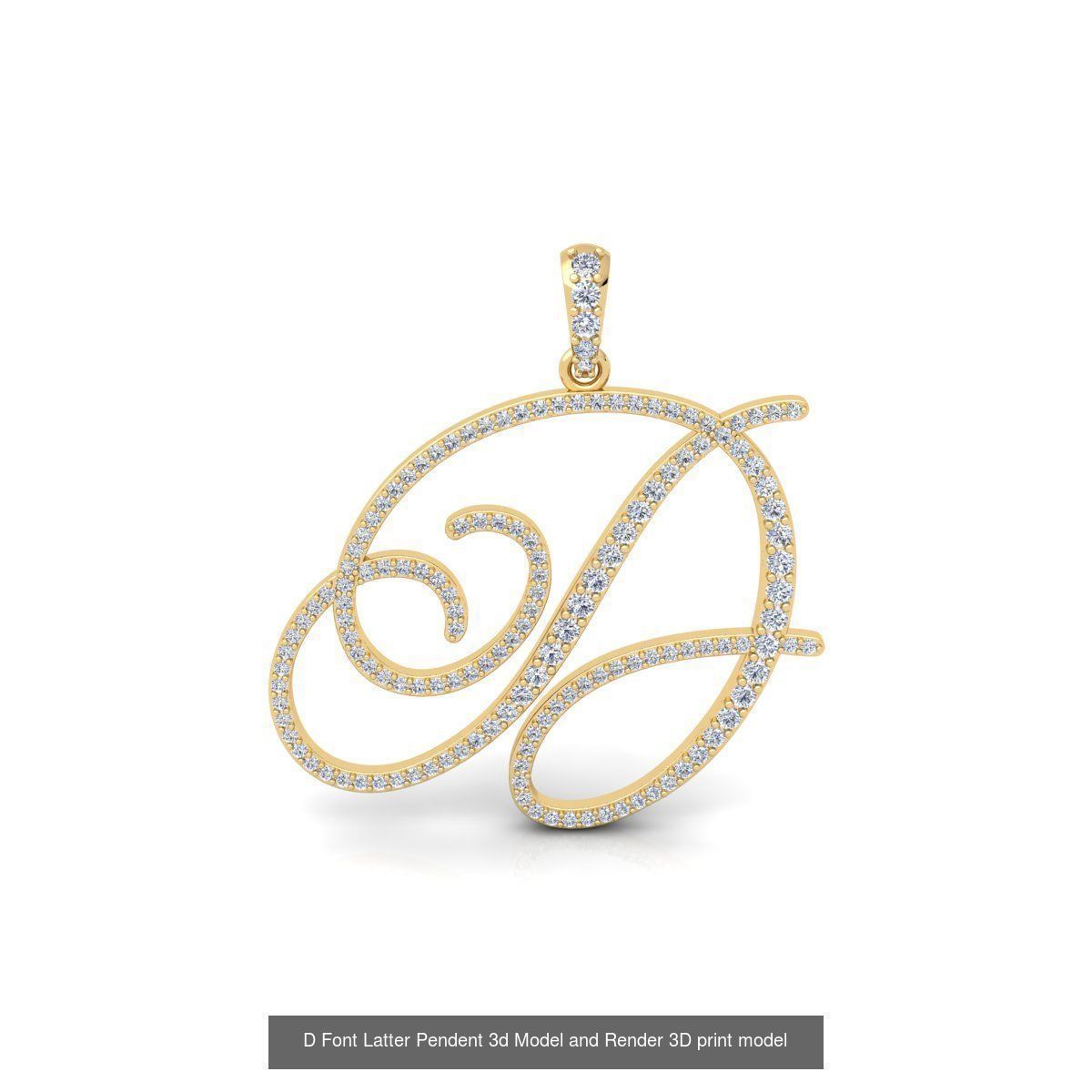 All A To Z Cursi Font Latter 3d Model and Render   3D Model Collection_25