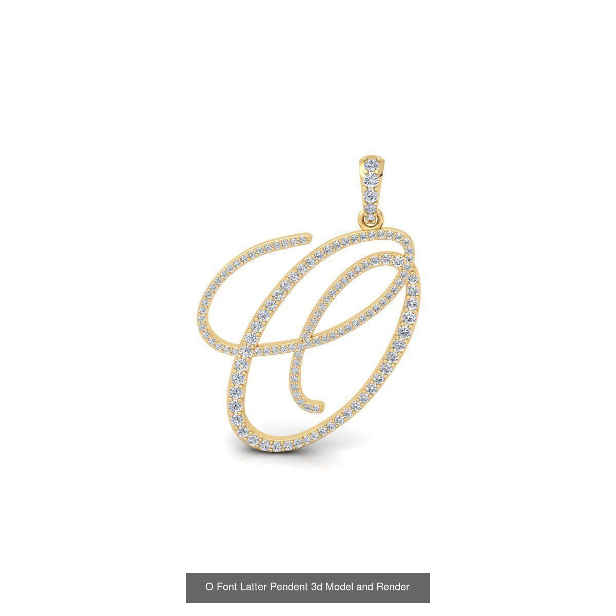 All A To Z Cursi Font Latter 3d Model and Render   3D Model Collection_14