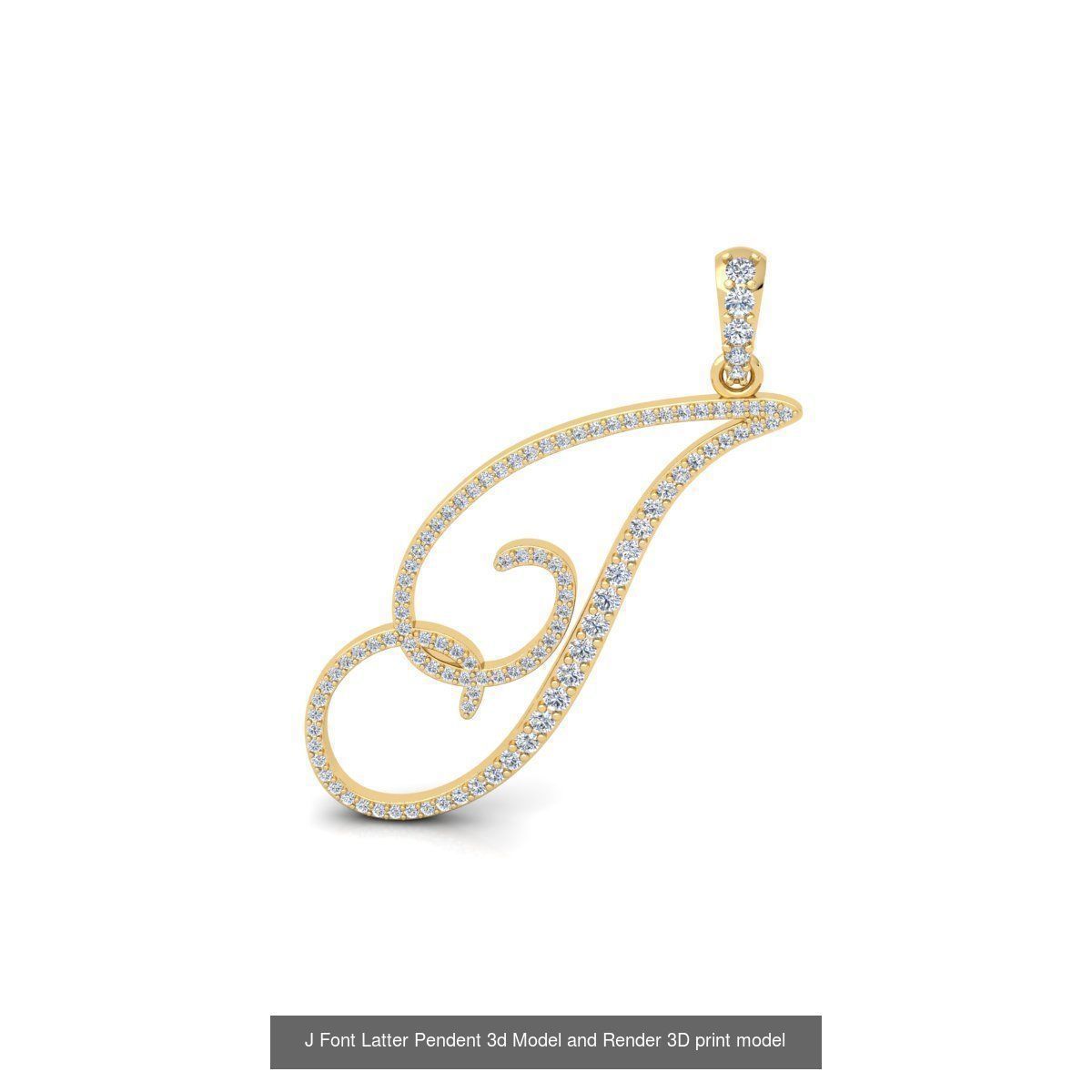 All A To Z Cursi Font Latter 3d Model and Render   3D Model Collection_19