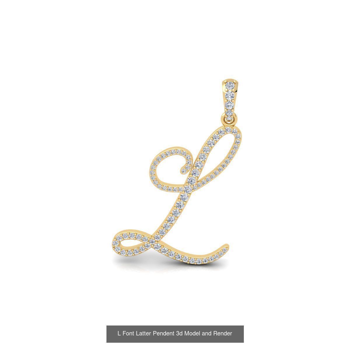 All A To Z Cursi Font Latter 3d Model and Render   3D Model Collection_17