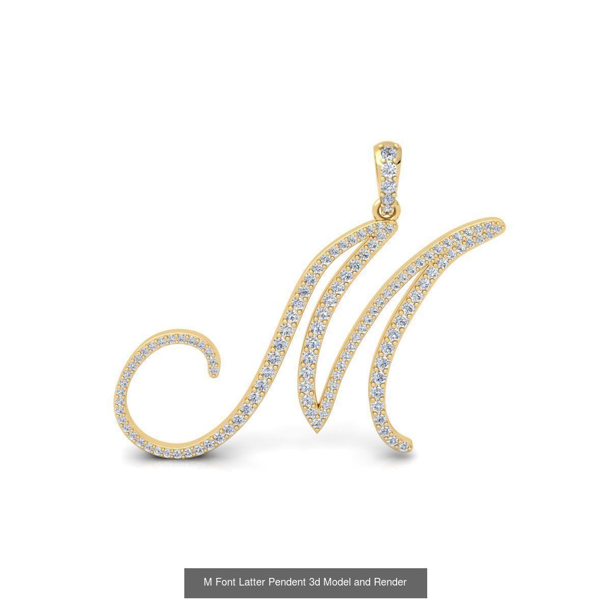 All A To Z Cursi Font Latter 3d Model and Render   3D Model Collection_16