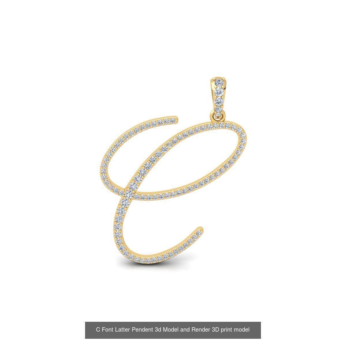 All A To Z Cursi Font Latter 3d Model and Render   3D Model Collection_26